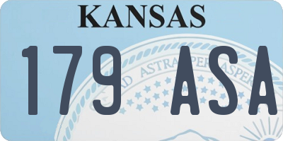 KS license plate 179ASA