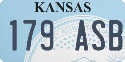 KS license plate 179ASB
