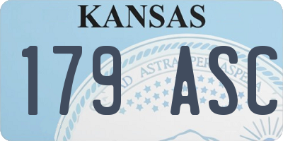 KS license plate 179ASC
