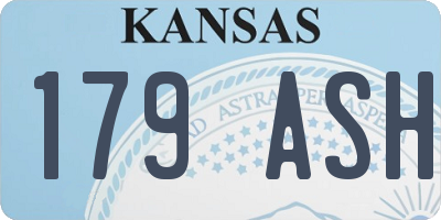 KS license plate 179ASH