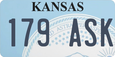 KS license plate 179ASK