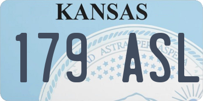 KS license plate 179ASL