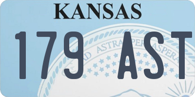 KS license plate 179AST