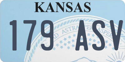 KS license plate 179ASV