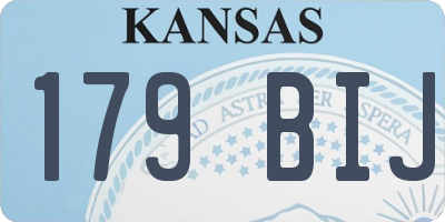 KS license plate 179BIJ