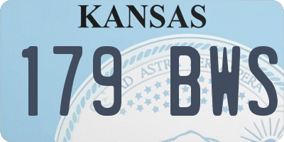 KS license plate 179BWS