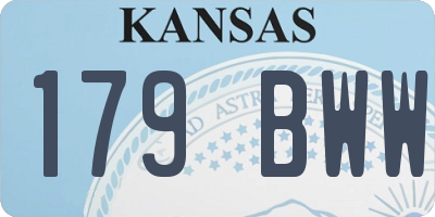 KS license plate 179BWW