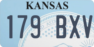KS license plate 179BXV