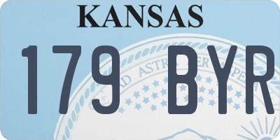 KS license plate 179BYR