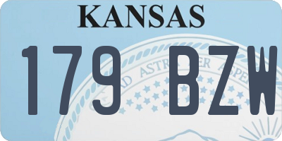 KS license plate 179BZW
