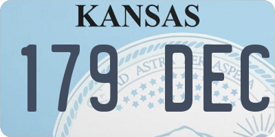 KS license plate 179DEC