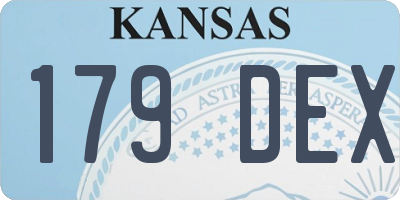 KS license plate 179DEX
