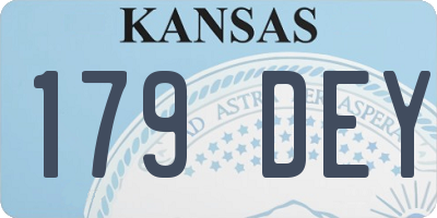KS license plate 179DEY