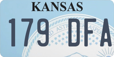 KS license plate 179DFA