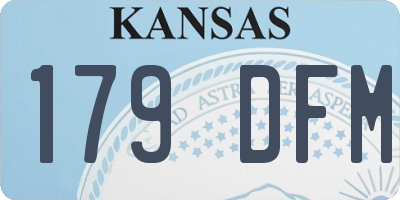 KS license plate 179DFM