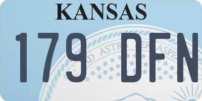KS license plate 179DFN
