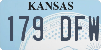 KS license plate 179DFW