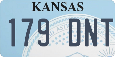 KS license plate 179DNT