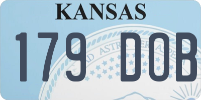 KS license plate 179DOB