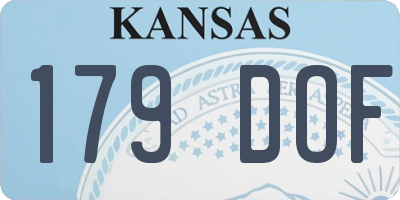 KS license plate 179DOF