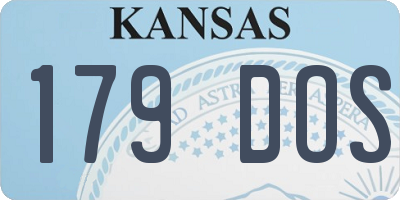 KS license plate 179DOS