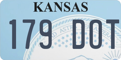 KS license plate 179DOT