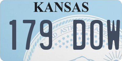 KS license plate 179DOW