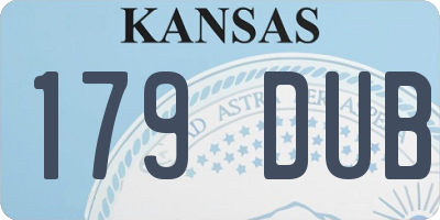 KS license plate 179DUB