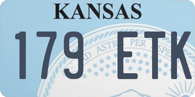 KS license plate 179ETK
