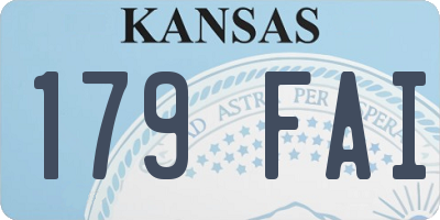 KS license plate 179FAI