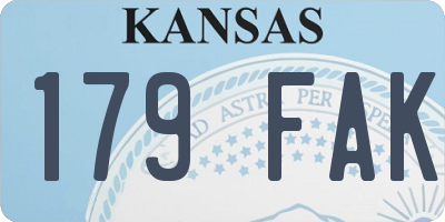 KS license plate 179FAK