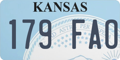 KS license plate 179FAO