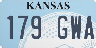 KS license plate 179GWA