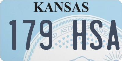 KS license plate 179HSA