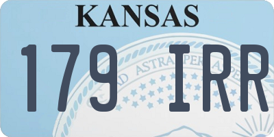KS license plate 179IRR