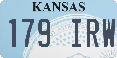 KS license plate 179IRW