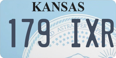 KS license plate 179IXR