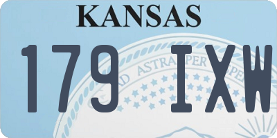 KS license plate 179IXW