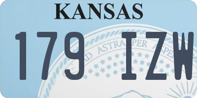 KS license plate 179IZW