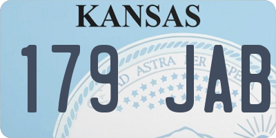 KS license plate 179JAB