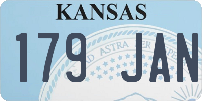 KS license plate 179JAN