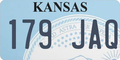 KS license plate 179JAQ