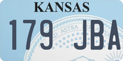 KS license plate 179JBA
