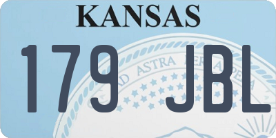 KS license plate 179JBL