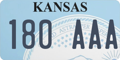 KS license plate 180AAA