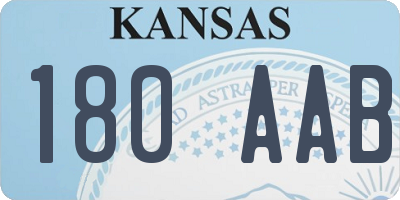KS license plate 180AAB