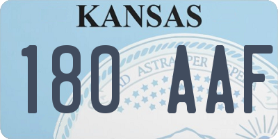 KS license plate 180AAF