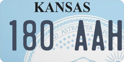 KS license plate 180AAH