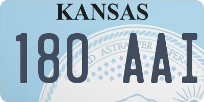 KS license plate 180AAI