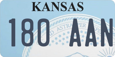 KS license plate 180AAN